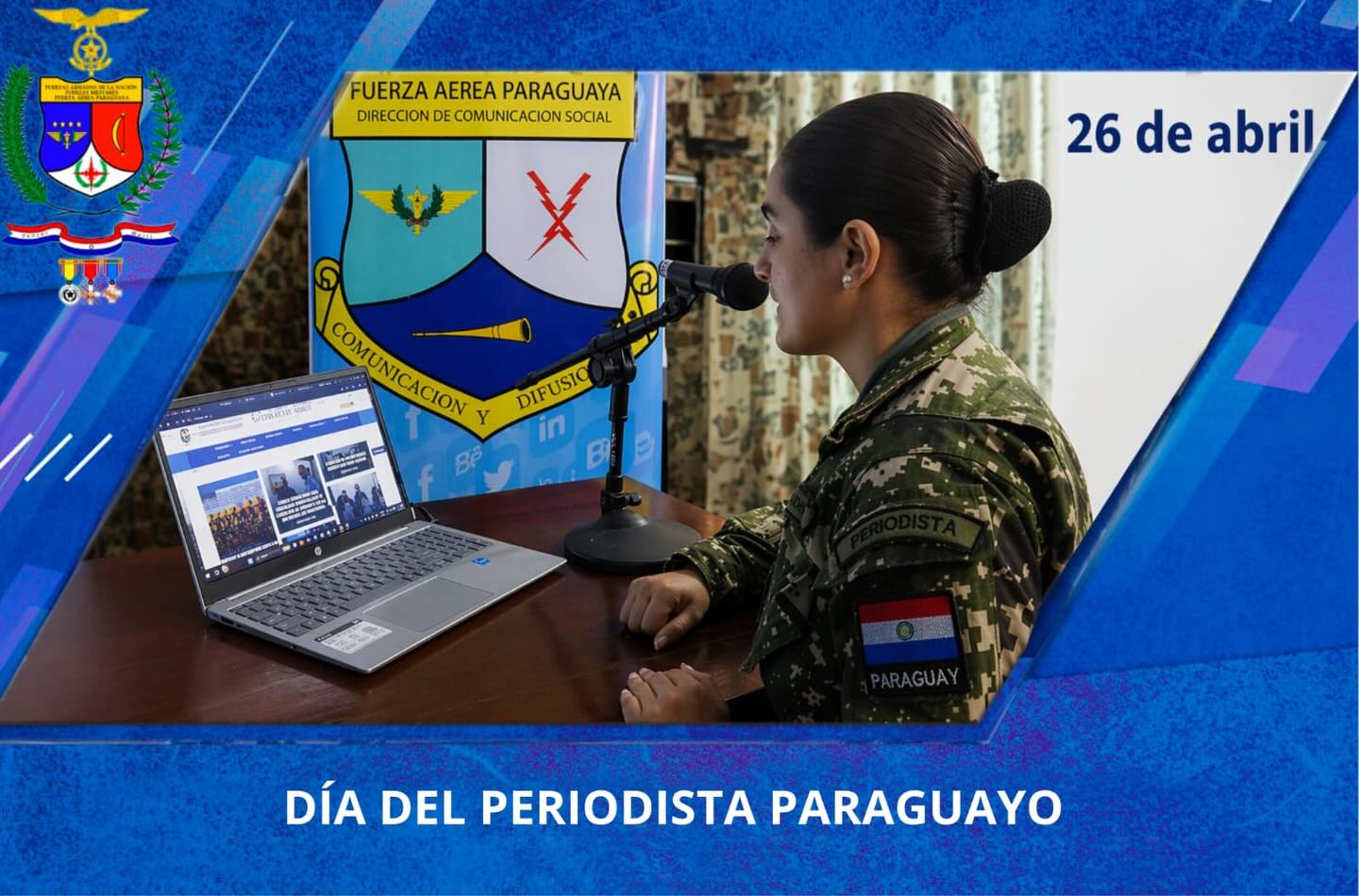 Cada 26 de abril se recuerda la aparición del primer medio impreso del país, 𝐄𝐥 𝐏𝐚𝐫𝐚𝐠𝐮𝐚𝐲𝐨 𝐈𝐧𝐝𝐞𝐩𝐞𝐧𝐝𝐢𝐞𝐧𝐭𝐞,̓ publicado en 1845 desde la Imprenta del Estado, con la participación clave del entonces Presidente de la República, Don Carlos Antonio López. Este hecho marcó un hito en la 𝐜𝐨𝐧𝐬𝐭𝐫𝐮𝐜𝐜𝐢𝐨́𝐧 𝐝𝐞 𝐥𝐚 𝐜𝐨𝐦𝐮𝐧𝐢𝐜𝐚𝐜𝐢𝐨́𝐧 𝐧𝐚𝐜𝐢𝐨𝐧𝐚𝐥 𝐲 𝐞𝐥 𝐞𝐣𝐞𝐫𝐜𝐢𝐜𝐢𝐨 𝐝𝐞𝐥 𝐩𝐞𝐫𝐢𝐨𝐝𝐢𝐬𝐦𝐨 𝐞𝐧 𝐞𝐥 𝐏𝐚𝐫𝐚𝐠𝐮𝐚𝐲. 🫱🏻🫲🏻 El 𝐂𝐨𝐦𝐚𝐧𝐝𝐨 𝐝𝐞 𝐥𝐚 𝐅𝐮𝐞𝐫𝐳𝐚 𝐀𝐞́𝐫𝐞𝐚 𝐬𝐚𝐥𝐮𝐝𝐚 a los periodistas, destacando su compromiso con la 𝐝𝐢𝐟𝐮𝐬𝐢𝐨́𝐧 𝐫𝐞𝐬𝐩𝐨𝐧𝐬𝐚𝐛𝐥𝐞 𝐝𝐞 𝐥𝐚 𝐢𝐧𝐟𝐨𝐫𝐦𝐚𝐜𝐢𝐨́𝐧 y su contribución al fortalecimiento de la institucionalidad y la convivencia democrática.
